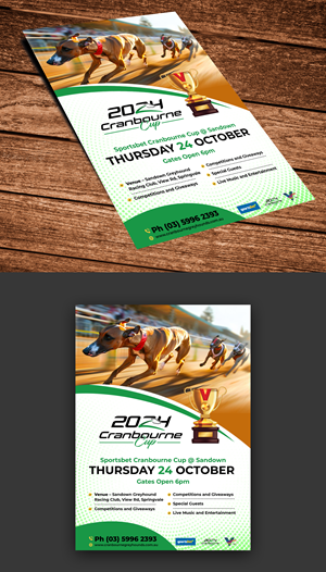 Diseño de Flyer por websmartusa para Cranbourne Greyhound Racing Club | Diseño: #33790153
