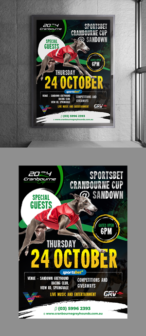 Diseño de Flyer por websmartusa para Cranbourne Greyhound Racing Club | Diseño: #33792056