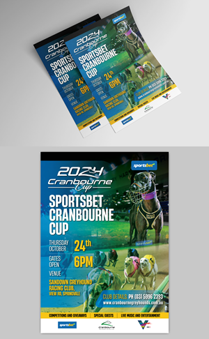 Diseño de Flyer por Impressive Designs para Cranbourne Greyhound Racing Club | Diseño #33797100