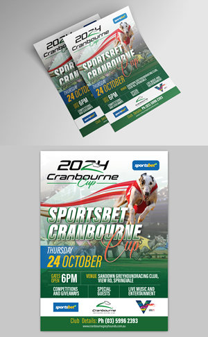 Flyer Design by Impressive Designs for Cranbourne Greyhound Racing Club | Design: #33797102