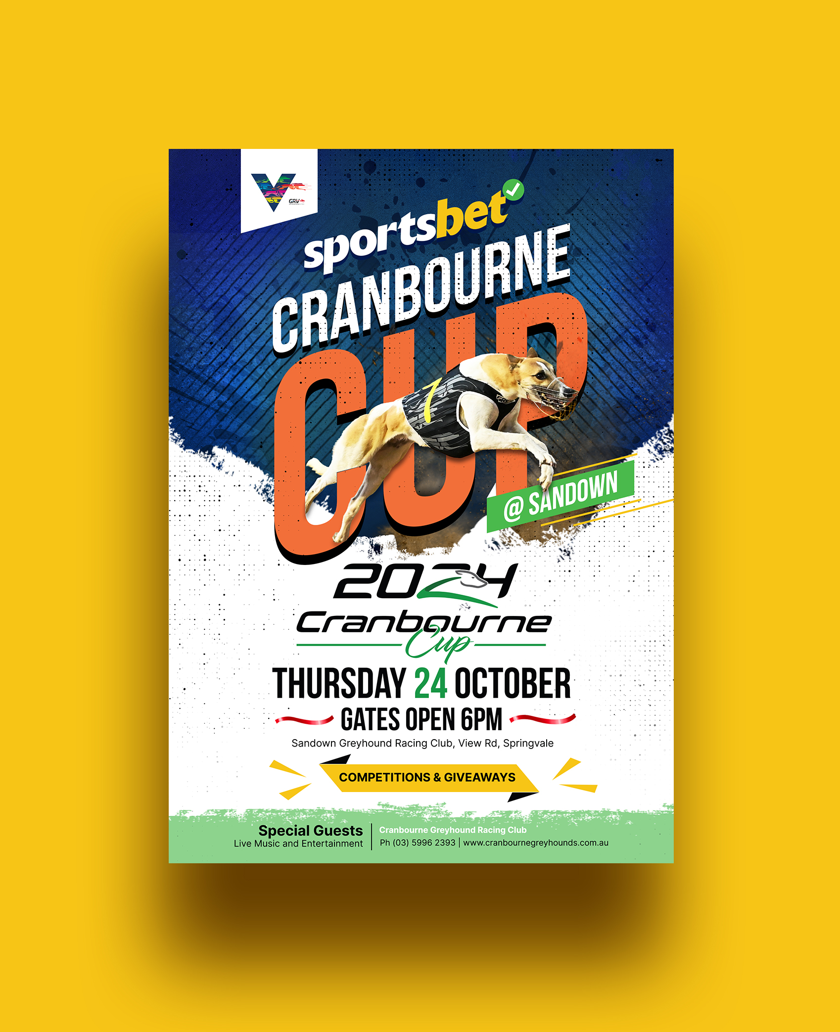 Design de Flyer par RGraphic pour Cranbourne Greyhound Racing Club | Design #33808604