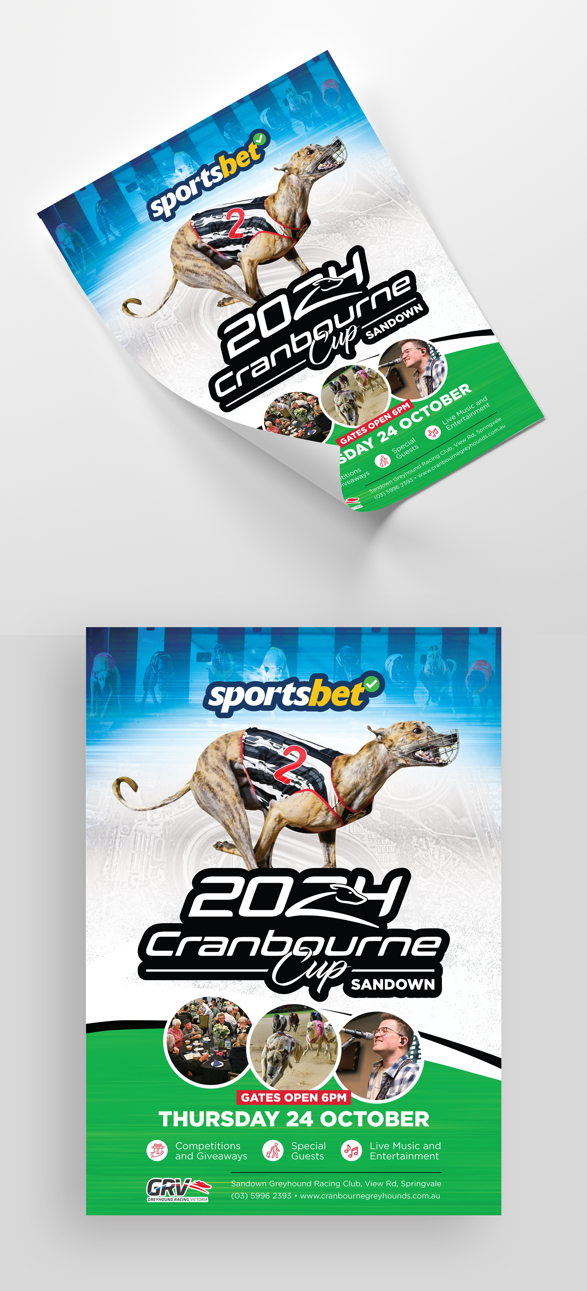 Flyer Design by vcreatived for Cranbourne Greyhound Racing Club | Design #33816274