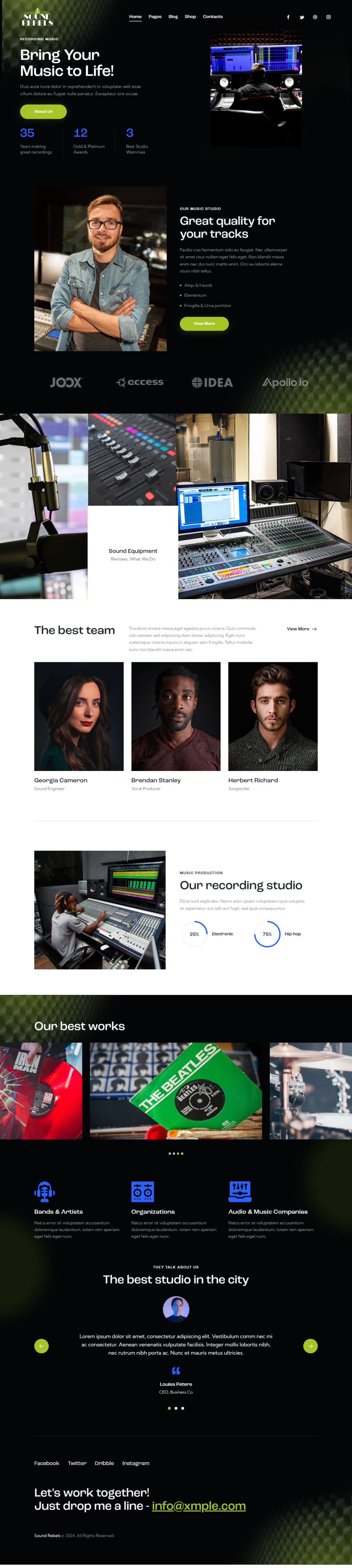 Web Design by Amd87 for Sound Rebels LLC | Design #33828451