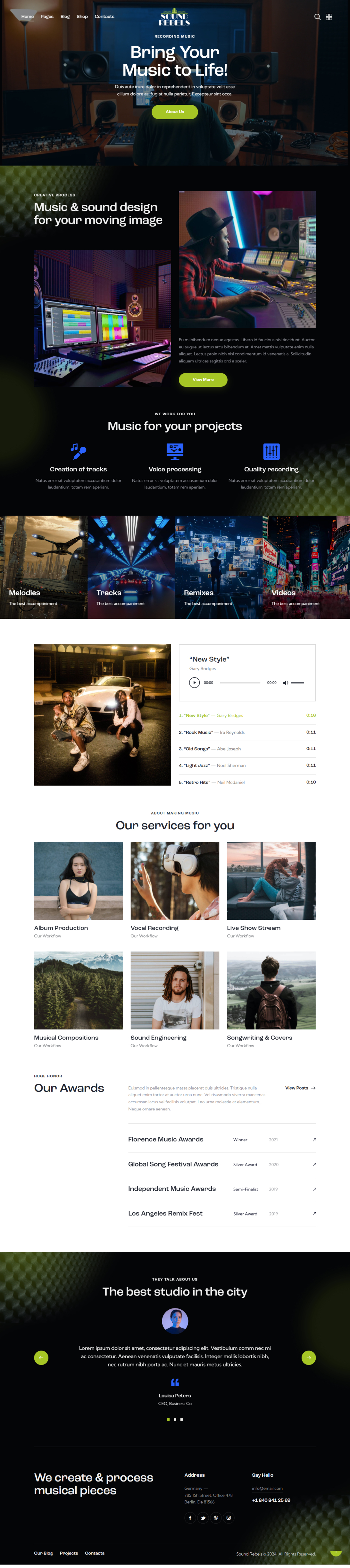 Web-Design von Amd87 für Sound Rebels LLC | Design #33828456