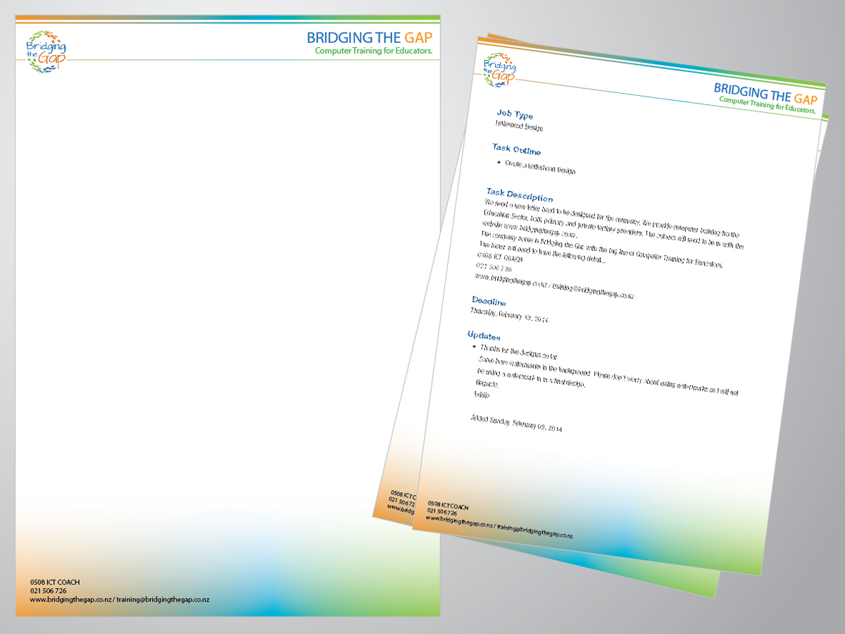 Letterhead Design by GB Graphics for Bridging the Gap | Design #3130323