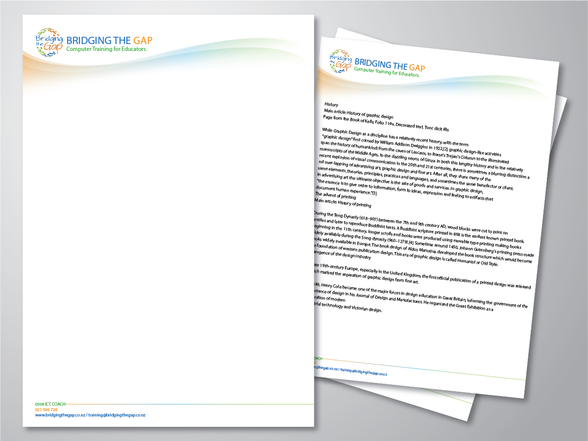 computer letterhead design for bridging the gap by gb graphics letterhead graphic design