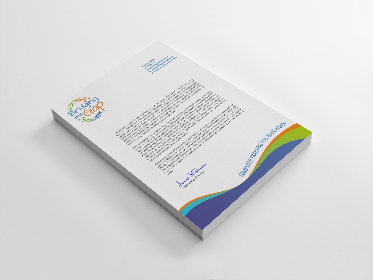 Letterhead Design by Atvento Graphics for Bridging the Gap | Design #3140925