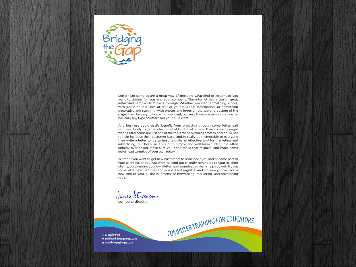 Letterhead Design by Atvento Graphics for Bridging the Gap | Design #3161489