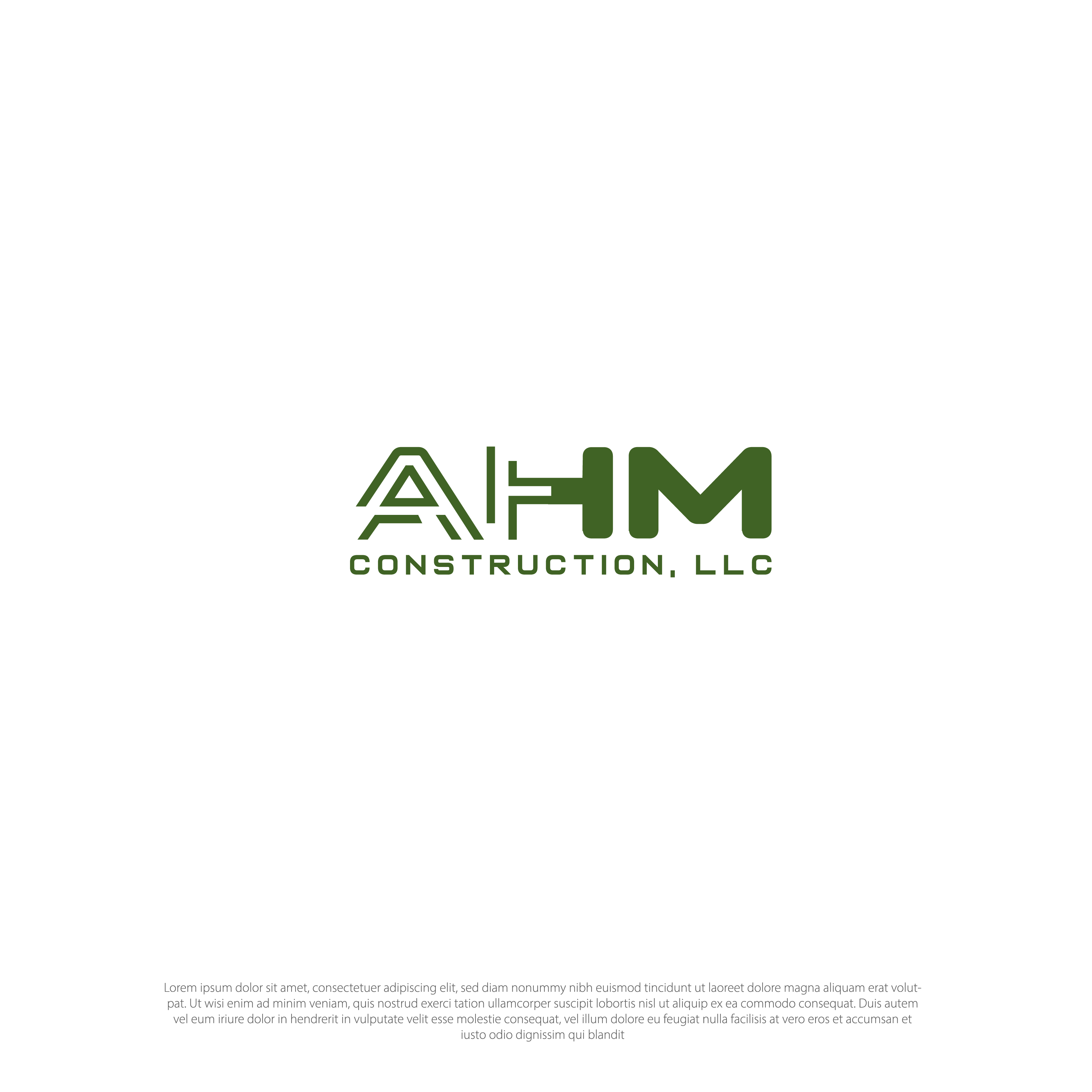 Diseño de Logo por AbrinaDesign para AHM Construction, LLC | Diseño #33807758