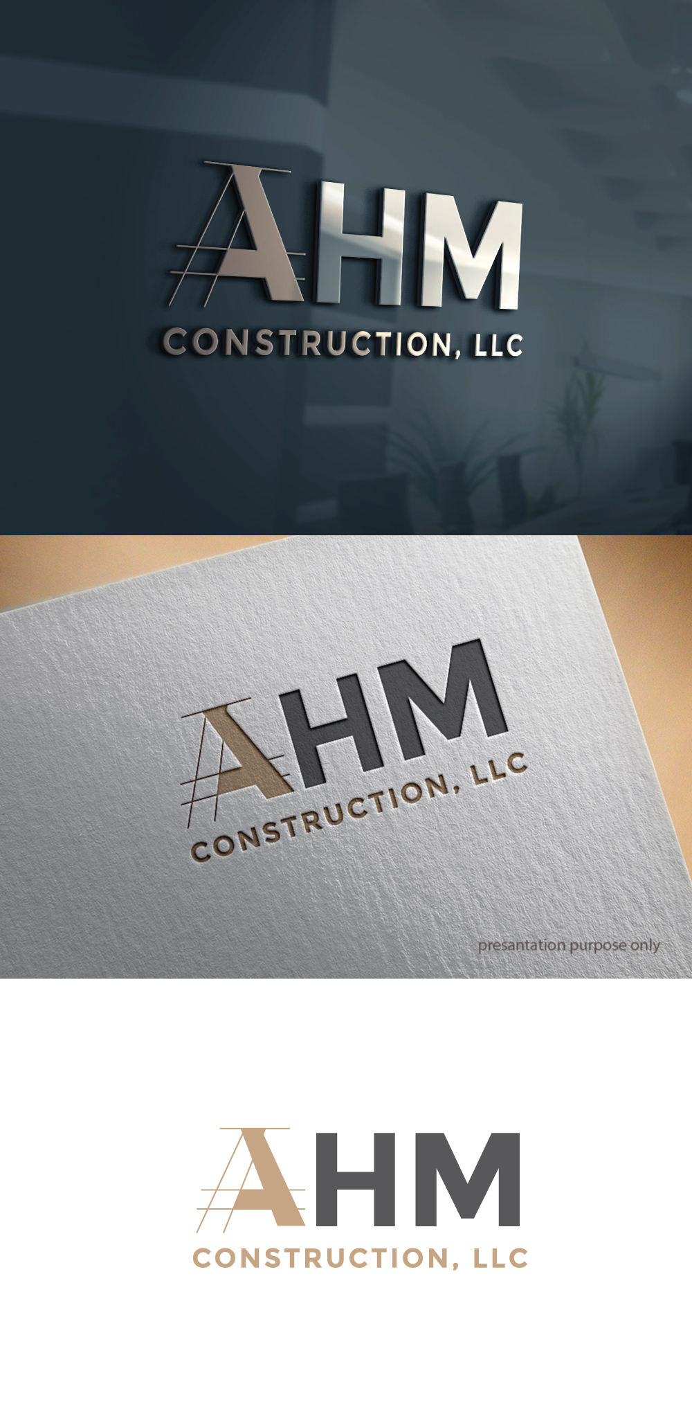 Diseño de Logo por SK art_pro para AHM Construction, LLC | Diseño #33825293