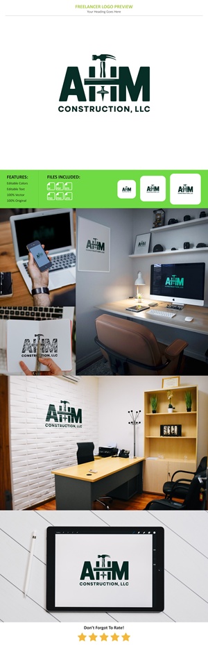 Diseño de Logo por VectorForge para AHM Construction, LLC | Diseño: #33811184