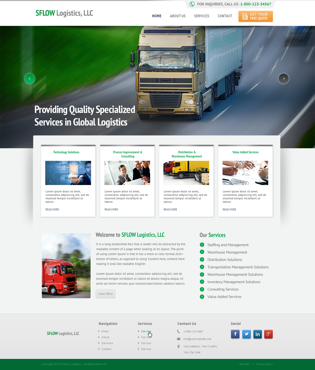 Web Design by Emmanuel for SFLOW Logistics | Design #3199399