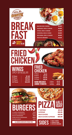 Menu Design by 3Guys for this project | Design: #33890093