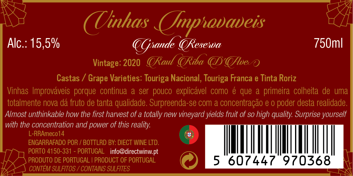 Design Étiquette par Vyacheslav65 pour Raul Ferreira de Riba de Ave Vinhos, Lda | Design #33830501