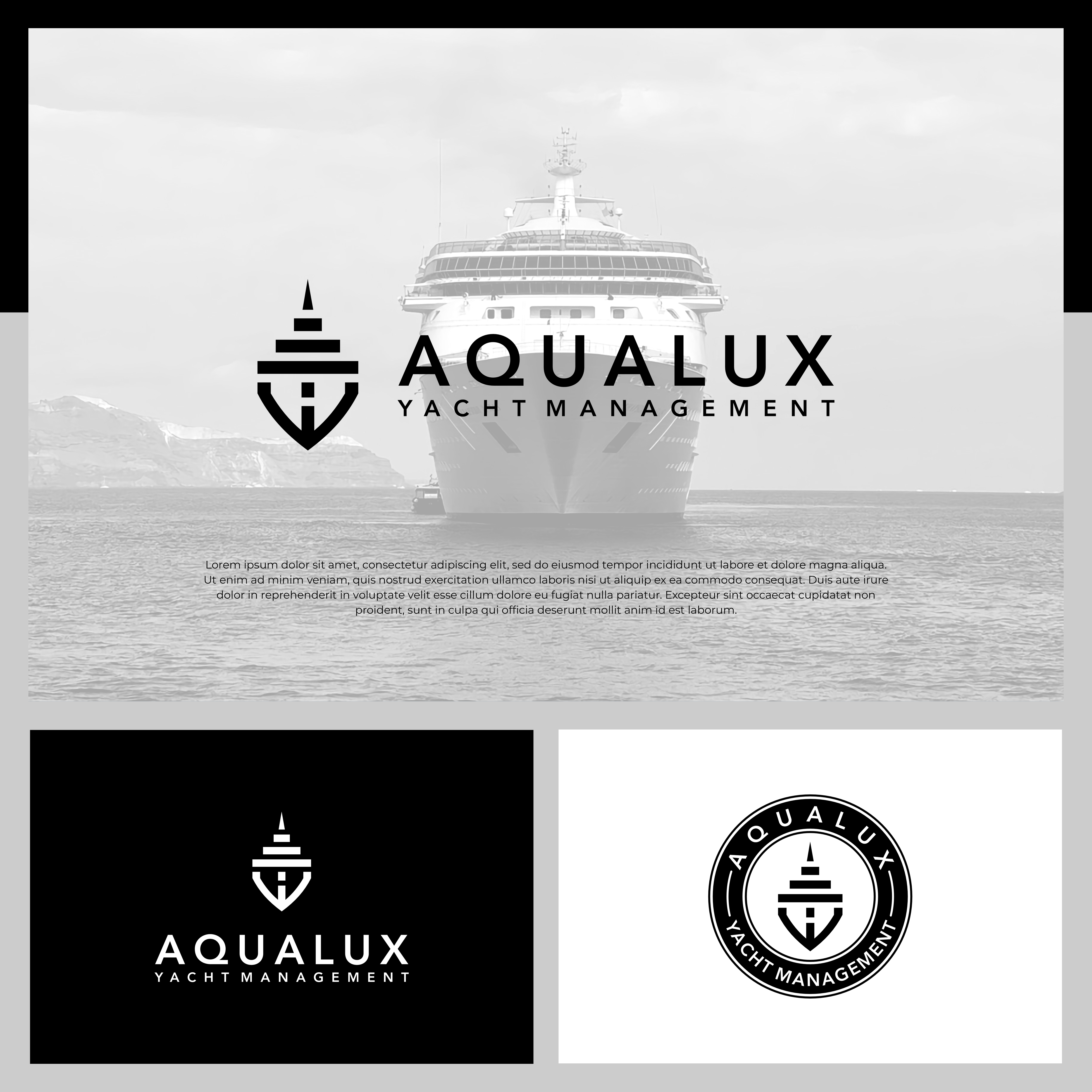 Logo Design by Adilia Romadina for Aqualux Yacht Management LLC | Design #33819709