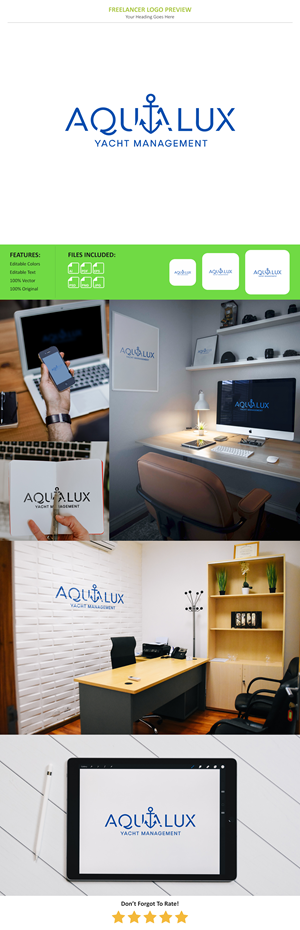 Logo Design by VectorForge for Aqualux Yacht Management LLC | Design: #33826290