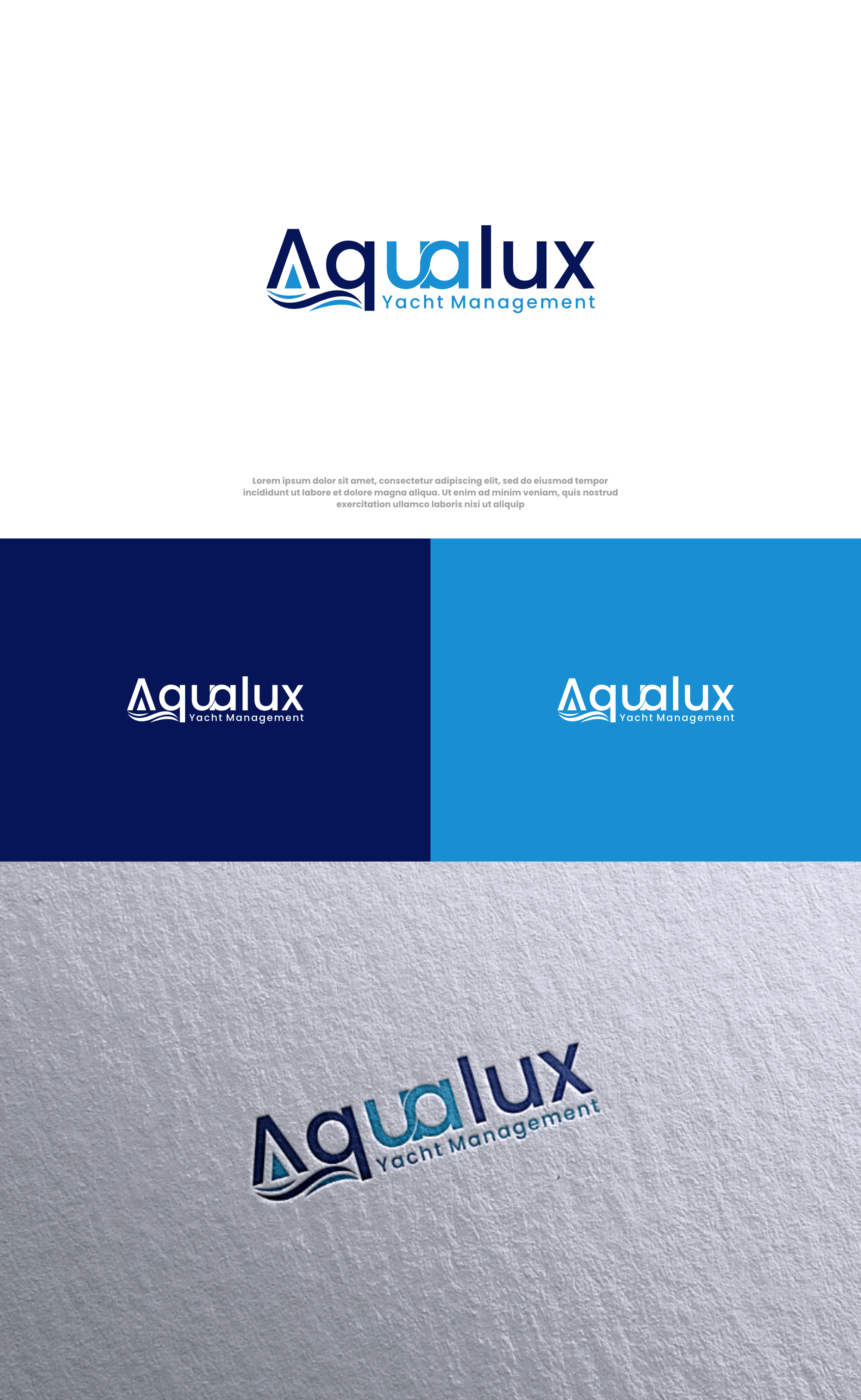 Logo Design by Kenshin777 for Aqualux Yacht Management LLC | Design #33825969