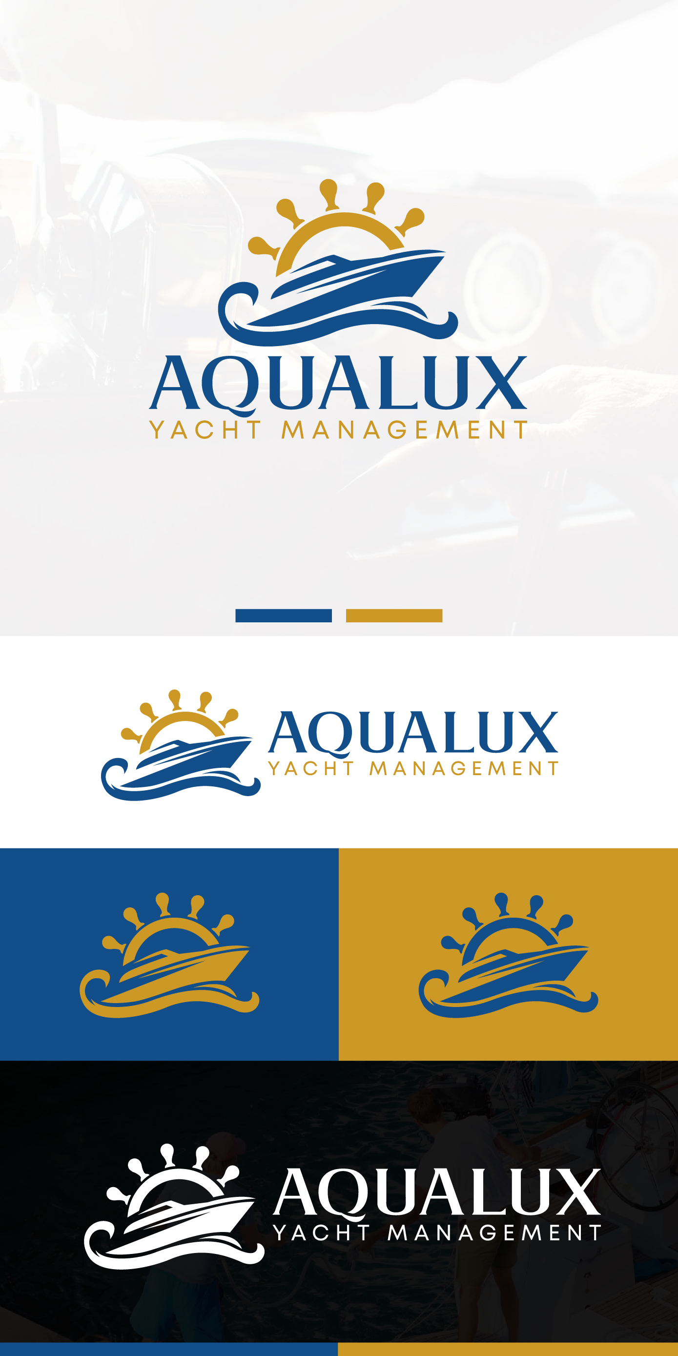 Logo Design by VisionCraft for Aqualux Yacht Management LLC | Design #33819928