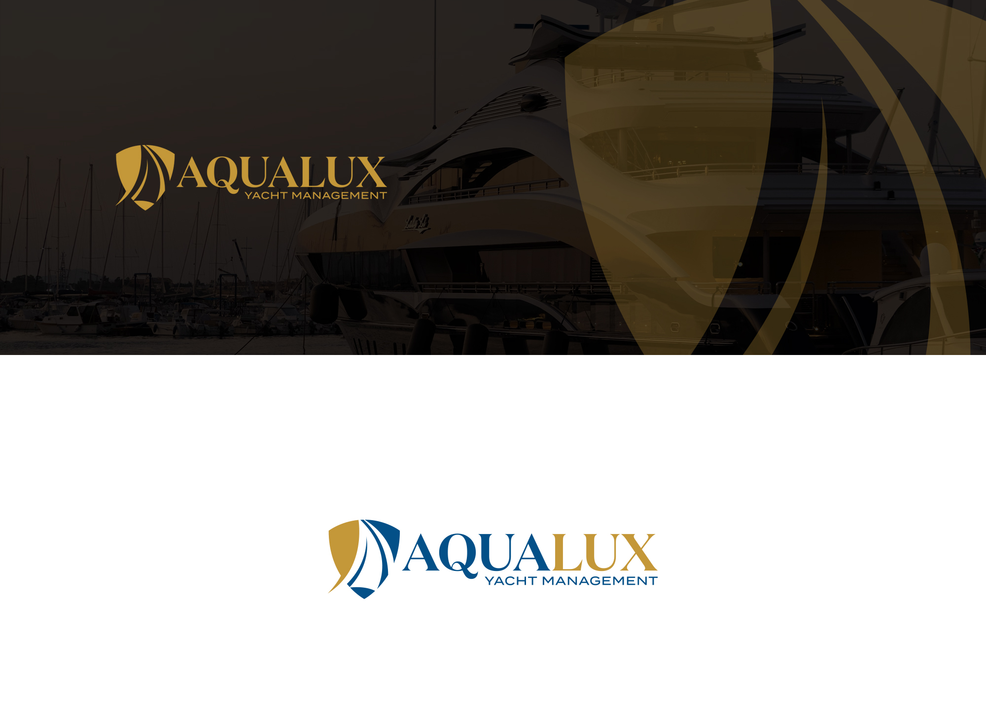 Logo Design by damakyjr for Aqualux Yacht Management LLC | Design #33821036