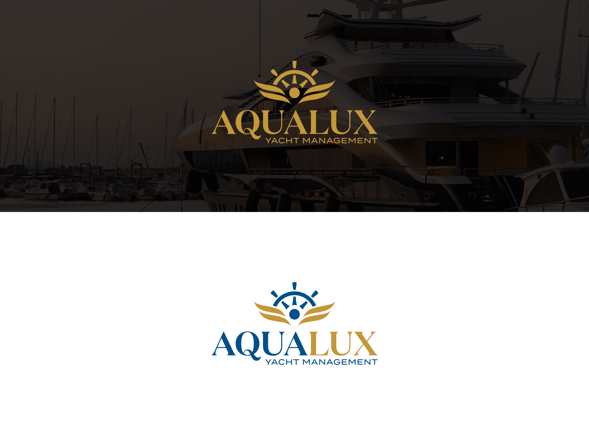 Logo Design by damakyjr for Aqualux Yacht Management LLC | Design #33821037