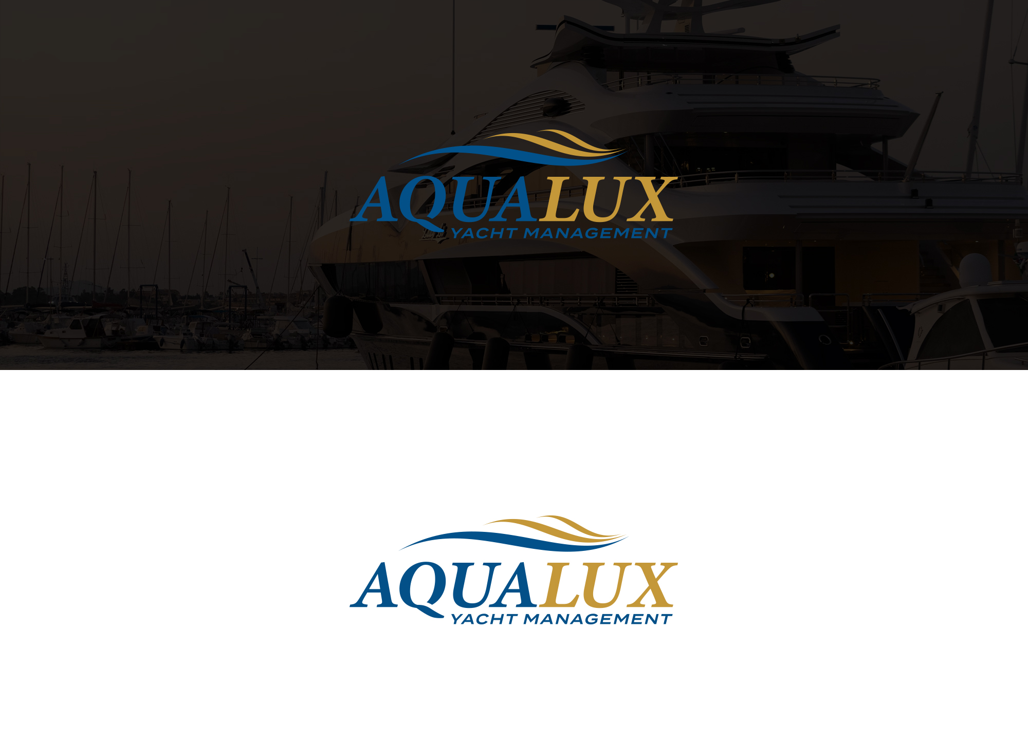 Logo Design by damakyjr for Aqualux Yacht Management LLC | Design #33821039