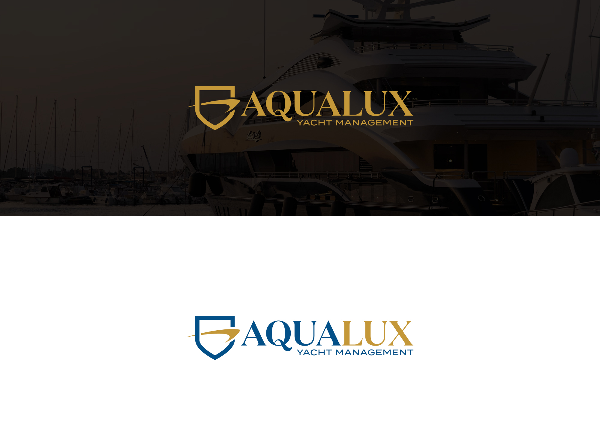 Logo Design by damakyjr for Aqualux Yacht Management LLC | Design #33821040