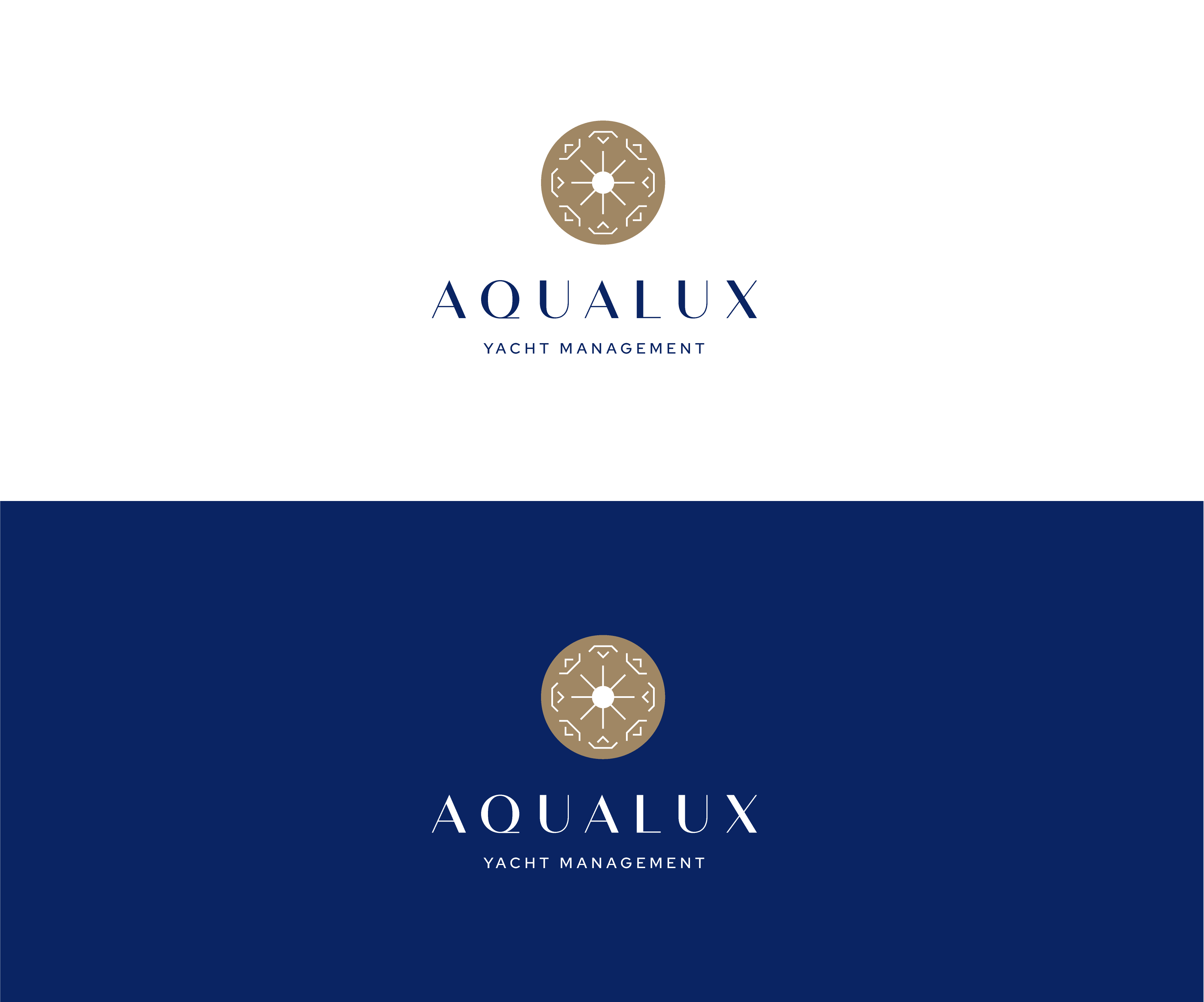 Logo Design by Drawing Room for Aqualux Yacht Management LLC | Design #33820457