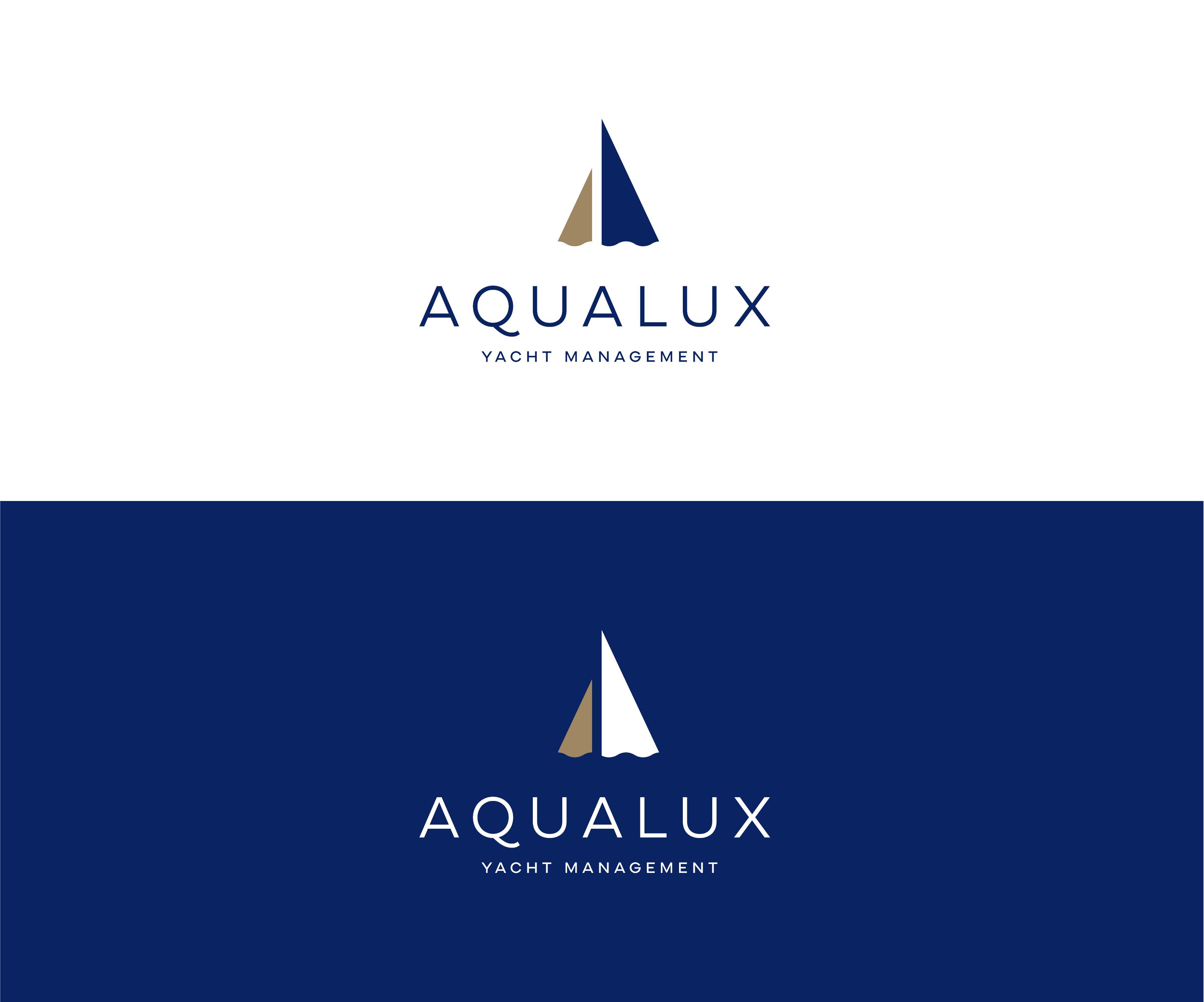 Logo Design by Drawing Room for Aqualux Yacht Management LLC | Design #33820553