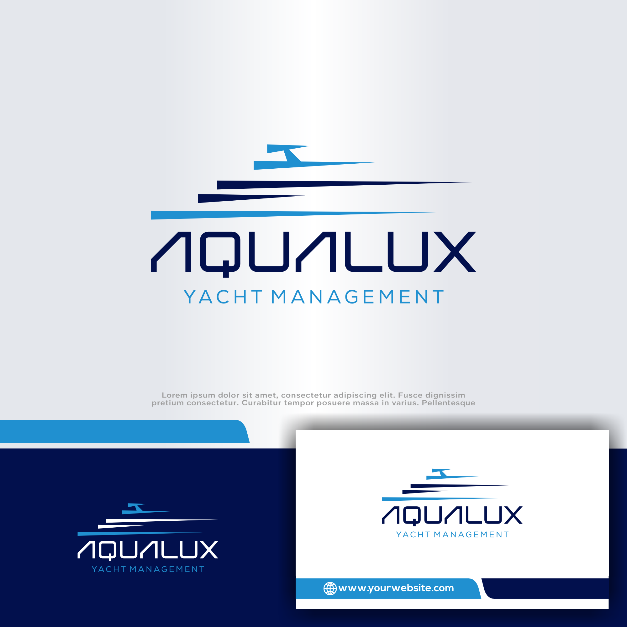 Logo Design by win it for Aqualux Yacht Management LLC | Design #33819645
