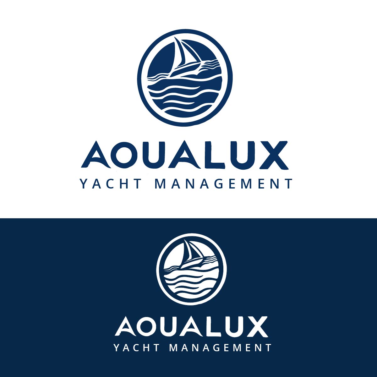 Diseño de Logo por CreativeFeather para Aqualux Yacht Management LLC | Diseño #33822092