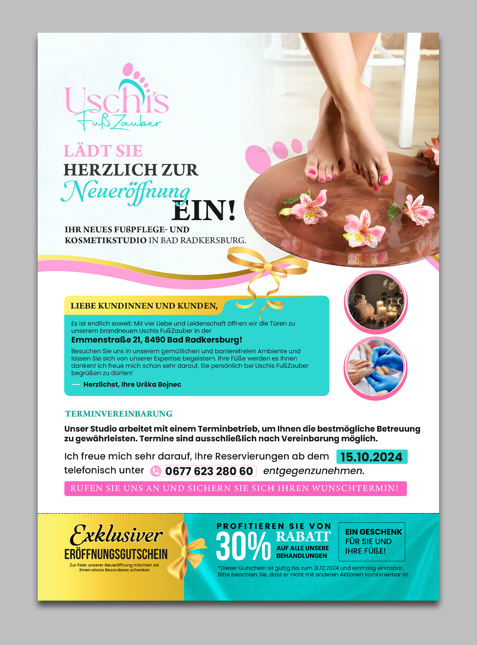 Flyer Design by debdesign for Uschis FußZauber | Design #33838162