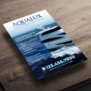 Flyer Design by Designers Hub for Aqualux Yacht Management LLC | Design: #33833374