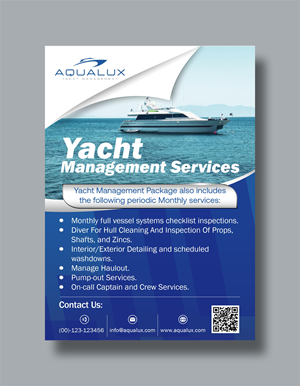 Flyer Design by erikdesign for Aqualux Yacht Management LLC | Design: #33856961