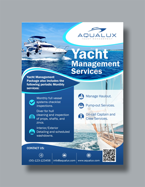Flyer Design by erikdesign for Aqualux Yacht Management LLC | Design: #33877631