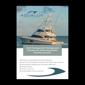 Flyer Design by YourLogoMaster for Aqualux Yacht Management LLC | Design: #33848860