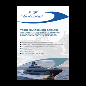 Flyer Design by YourLogoMaster for Aqualux Yacht Management LLC | Design: #33848861