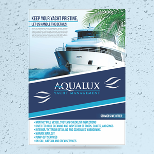 Flyer Design by Shahantastic for Aqualux Yacht Management LLC | Design: #33829101