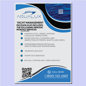 Flyer Design by jobayor73 for Aqualux Yacht Management LLC | Design: #33850622