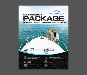 Flyer-Design von designcircle für Aqualux Yacht Management LLC | Design #33842426