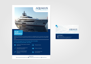 Flyer-Design von HIRADESIGN für Aqualux Yacht Management LLC | Design #33832065