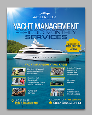 Flyer Design by debdesign for Aqualux Yacht Management LLC | Design: #33841126