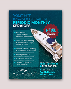 Flyer Design by debdesign for Aqualux Yacht Management LLC | Design: #33841133