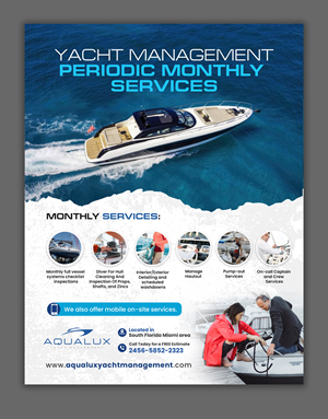 Flyer Design by debdesign for Aqualux Yacht Management LLC | Design: #33841158