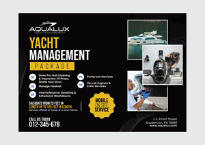 Flyer Design by 3Guys for Aqualux Yacht Management LLC | Design: #33871732