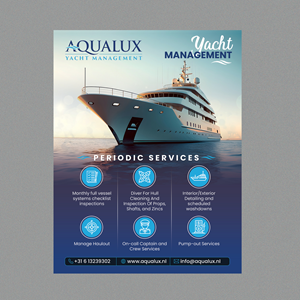 Flyer Design by Stan$oul for Aqualux Yacht Management LLC | Design: #33828383