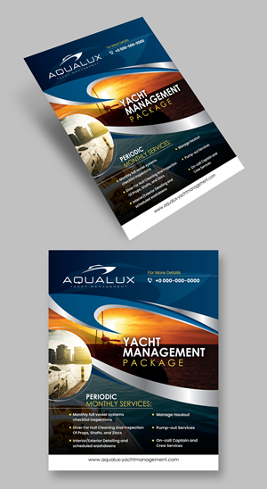 Flyer-Design von Impressive Designs für Aqualux Yacht Management LLC | Design #33847720