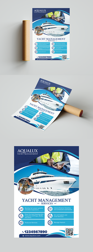 Flyer Design by vcreatived for Aqualux Yacht Management LLC | Design: #33830092