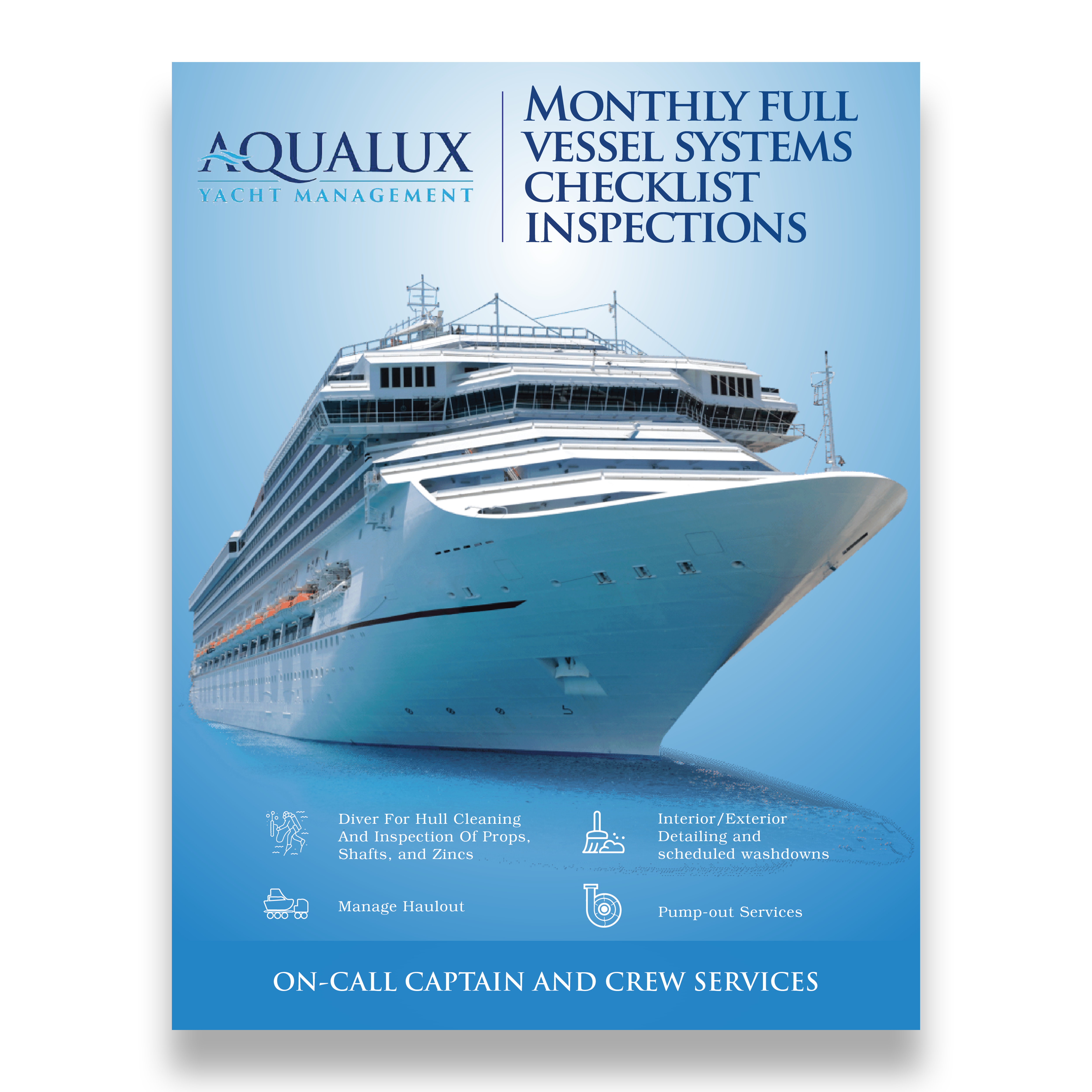 Flyer Design by svkreatives for Aqualux Yacht Management LLC | Design #33828931