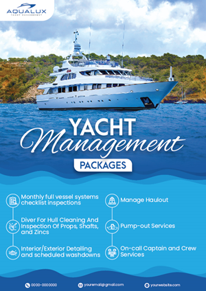 Flyer Design by Maxo-Biz for Aqualux Yacht Management LLC | Design: #33857820