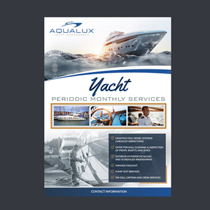 Flyer Design by DA. for Aqualux Yacht Management LLC | Design: #33859172